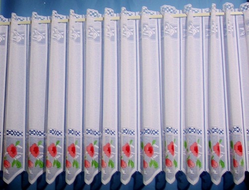 Scheibengardine bunte blumen - scheibengardine,