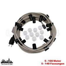 E14 Classic Illu Lichterkette weiß MONTIERT 5 m - 100 m Biergarten Weihnachten