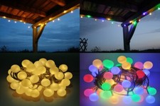 LED Lichterkette Bunt oder Warmweiß Partylichterkette LEDs stabile Kugeln Außen