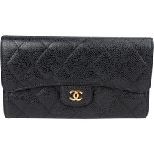 Chanel Quilted Caviar Leather CC Flap Wallet Coco CC Portemonnaie Geldbörse
