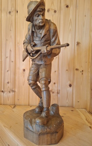 Jäger holzfigur geschnitzt - jäger,