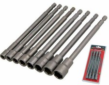 Neilsen 8 Stck. Magnet Mutterndreher 150 mm lang Steckschlüsselsatz Schlagbohrer Bits 1/4 Zoll Sechskant