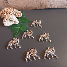 6 Kettenanhänger Charms Wolf Schmuckherstellung DIY (12)