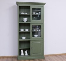 Vitrinen-Schrank  Wohnzimmerschrak Vitrine Landhaus Vintage Vitrine Massivholz