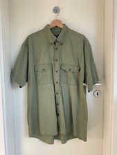 CAMEL ACTIVE Herren Hemd L Grün Kurzarm Brusttaschen Baumwolle 