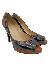PETER KAISER Peeptoe Pumps Damen Pumps Gr. DE 41 schwarz-braun Casual-Look