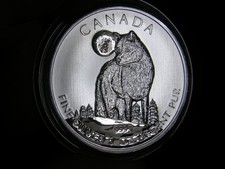 2011 1 oz Silber Canada Timber Wolf 5 Dollar selten Canadian Timberwolf