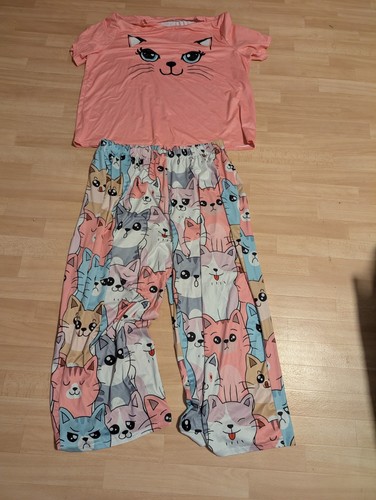 Hausanzug pyjama rosa bunt - hausanzug,