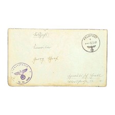 WAFFEN SS Feldpost 8. Kompanie SS Totenkopf Standarte KIRKENS Abs. SS Mann 1941