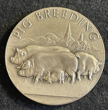 Schweinezucht Nutztiere BOCM Silber? Medaille Britische Öl- & Kuchenmühlen 1951