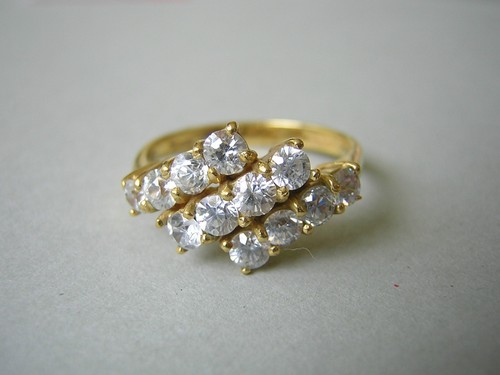 Ring zirkonia vergoldet - zirkonia, double