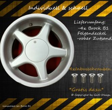 4 Brock B1 Nabendeckel Gecleant Felgendeckel 1xSatz Deckel flach passt bei Brock