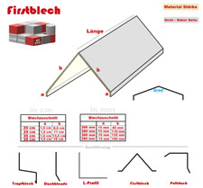 2 Meter Firstblech Winkel Dachblech Winkelblech Gratblech Firstabschluss 200 cm