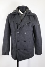 Indigo graue Caban-Jacke