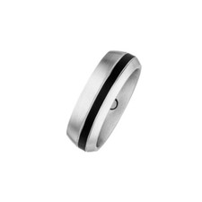Herrenring - Magnet-Ring 4917  Black Stripe für Herren (18-22) 6mm Magnetschmuck