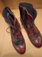 MOMA Damen Stiefeletten, Größe 37,5 , Leder Braun, Schlangenoptik, gebr.