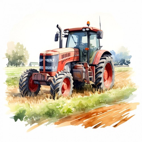 249 wandtattoo roter traktor - 249,