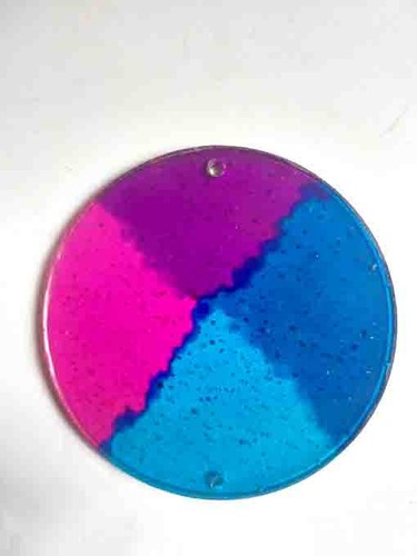 Fensterbild rund blau - , violett