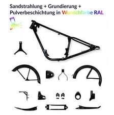 Pulverbeschichten Service Rahmen Teile mit Kotflügeln MZ RT 125 in Wunschfarbe