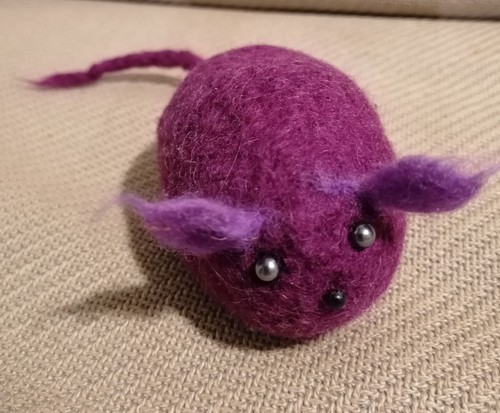 Filzmaus lila selbsgefilzt - filzmaus,