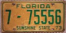 Florida Nummernschild USA 1973