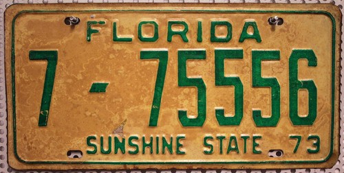 Florida nummernschild usa 1973 - nummernschild,