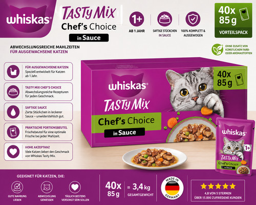 Whiskas tasty mix chef - whiskas, 1+