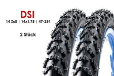 2 Stück 14 Zoll DSI 47-254 Fahrrad Reifen Kinderwagen Roller Laufrad 14x1.75
