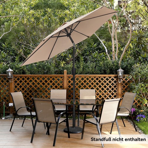 225cm sonnenschirm mit kurbel - sonnenschirm,