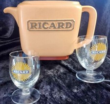 Ricard Krug Wasserkrug Pitcher 1 Liter + 2 Gläser