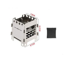 2 in 1 Campingkocher Edelstahl Holzofen Spirituskocher Picknick Herd