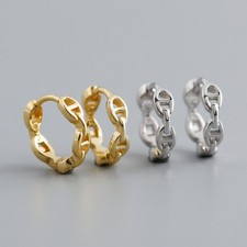 Stilvolle Creolen im Ketten-Design aus 925er Sterlingsilber mit E-Finish