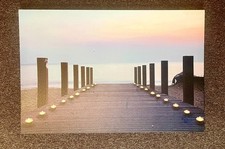 Holzsteeg Strand am Meer  Wandbild Deko mit Licht (Akku) 60 cm x 40 cm gebraucht