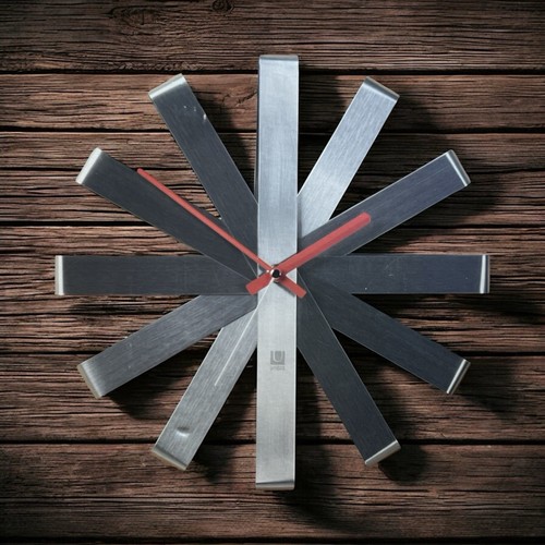 Umbra ribbon wanduhr edelstahl - umbra,