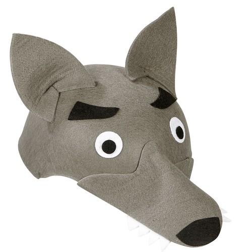 Wolf kappe grau - mit, gummiband