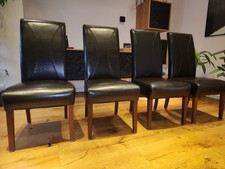  Esszimmerstühle Hochlehner modern, Leder Braun 4 Stück