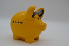 Sparschwein, Postbank- Börsensieger, Gelb mit Hörnern, ca.10 x 9,5 cm