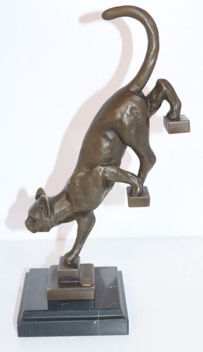 Bronze skulptur figur katze - bronze,