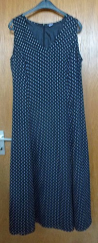 Langes kleid schwarz weiße - kleid, schwarz,