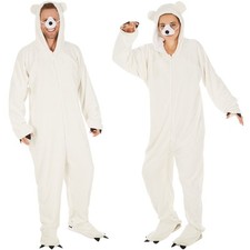 Eisbär Kostüm Frauen Männer Karneval Fasching Halloween Polar Einteiler Eis 