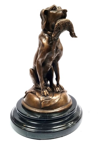 Jagdhund bronzefigur hund mit - jagdhund,