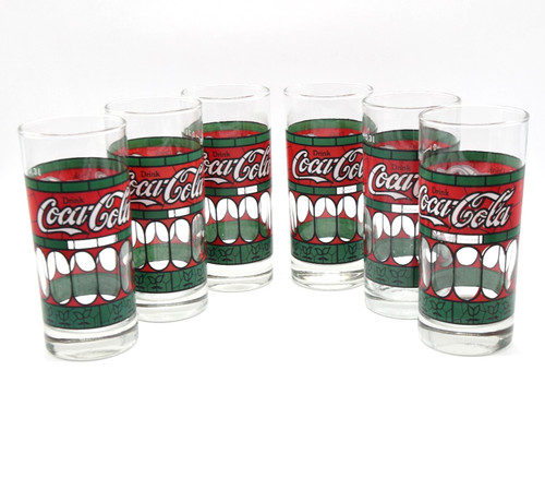 Coca cola tiffany glas - 6x,