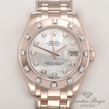 Rolex Pearlmaster 34 81315 2018 LC100 Roségold 750 Perlmutt Diamanten Automatik