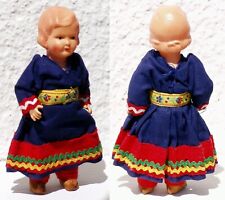 MINERVA 14 Celluloid-Puppe Trachtenpuppe Osteuropa / Eskimo-Mädel ? ca.1940-50er