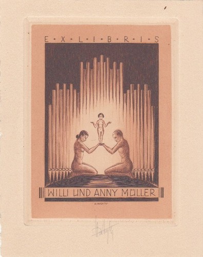 Exlibris bookplate kupferstich - bookplate,