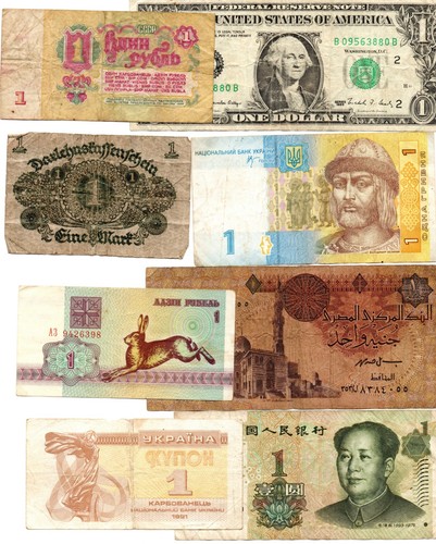 Banknoten mit 1er werten - banknoten,