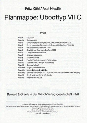 Planmappe uboottyp viic boot - uboottyp,