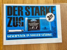 Schwarzer Krauser Tabak Der Starke Zug Original 1987 Vintage Advert Werbung
