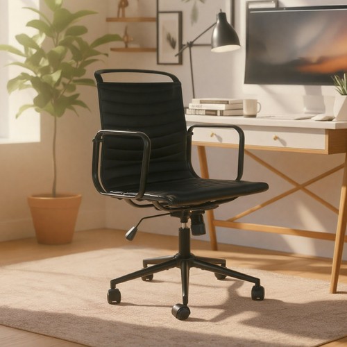 Bürostuhl kunstleder schwarz - kunstleder,