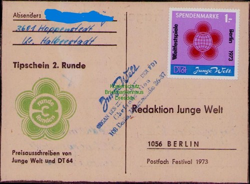 B25089 postkarte ddr 1973 - postkarte,